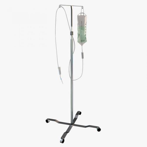 Infusionsständer auf Rollen - BES-PM002 - Besco Medical - 2 Haken / teleskopisch / Edelstahl