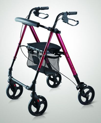 Rollator mit 4 Rädern - BES-WA35 - Besco Medical - Aluminiumrahmen / mit Sitz / mit Korb