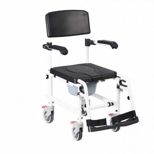 Garderobenstuhl mit Armlehnen - BES-BS040a - Besco Medical - auf Rollen / mit Fußstütze
