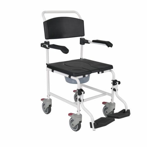 Garderobenstuhl mit Armlehnen - BES-BS040b - Besco Medical - auf Rollen / mit Fußstütze