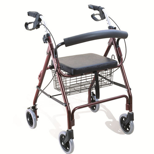 Rollator mit 4 Rädern - BES-WA27 - Besco Medical - Aluminiumrahmen / mit Sitz / mit Korb
