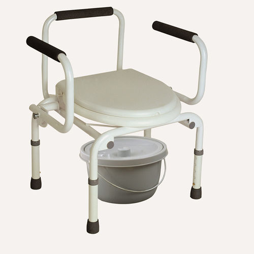 Garderobenstuhl mit Armlehnen - BES-BS032 - Besco Medical - mit Eimer / höhenverstellbar
