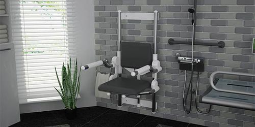 Duschsitz mit Armlehnen - Aerolet - Total Hygiene - wandmontiert / höhenverstellbar