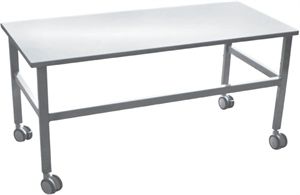 Arbeitstisch - LI1250 - LI1251 - LANCO LTDA. - rechteckig / Edelstahl / auf Rollen