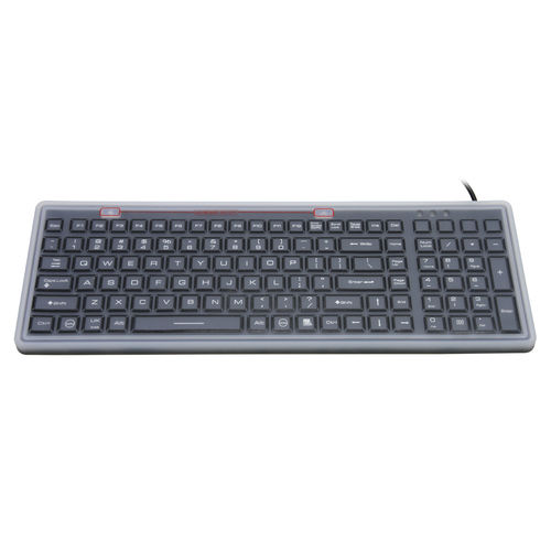 Silikon-Tastatur - HYSILK106BL - MEGABYTE Systemhaus GmbH - mit LED-Hintergrundbeleuchtung / Hygiene / wasserdicht