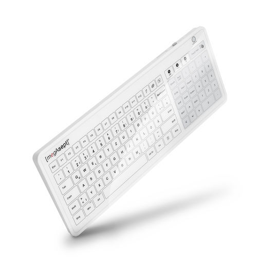 Medizinische Tastatur / Touchpad - Megasept touch GLASS  - MEGABYTE Systemhaus GmbH - mit Ziffernblock / Glas / waschbar