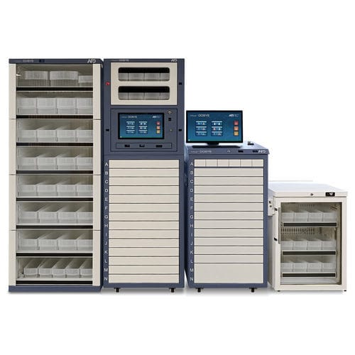 Automatisierter Ausgabeschrank / für Apotheken - Athos™ Dosys  - APD, S.A. - zum Auffüllen / für Medikamente / mit Computer