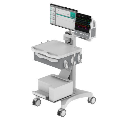 Computerwagen mit Schublade - KRT-P-2811 - Coriton Instrument Co., Ltd. - höhenverstellbarer / gesichert / modular