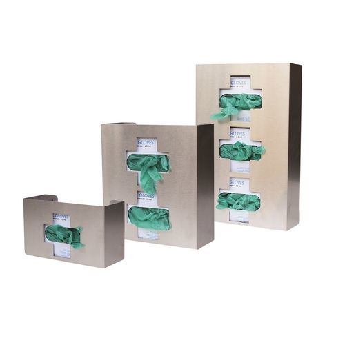 Träger für Handschuhe - 305336_CUSTOM - Omnimed - wandmontiert / doppelt / Edelstahl