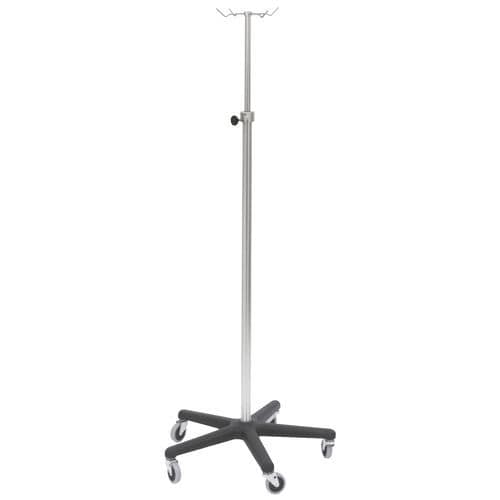 Infusionsständer auf Rollen - 741300 - Omnimed - 4 Haken / Edelstahl / Aluminium