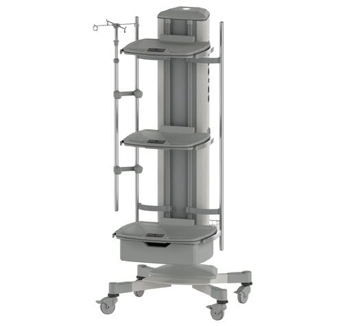 Verteilersäule auf Wagen - MG-SMK - Megasan Medical Gas Systems - für Intensivpflege / für OP-Saal / mit Einfacharm