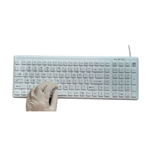 Medizinische Tastatur / mit Ziffernblock - P-M60-BL - PAC Technology - Silikon / mit LED-Hintergrundbeleuchtung / antibakteriell
