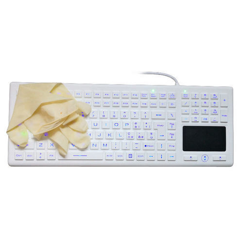 Medizinische Tastatur / Touchpad - P-365BL - PAC Technology - Silikon / Silikongummi / waschbar