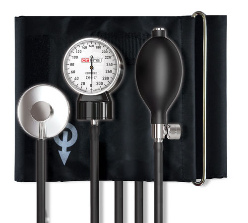 Blutdruckmessgerät mit Manschette - A-20 - Global Swiss Group - mit Stethoskop