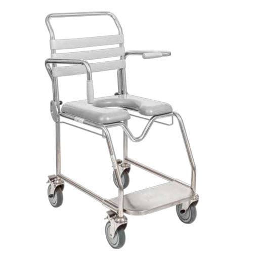 Duschstuhl mit Armlehnen - JH1041A - Juvo Solutions - auf Rollen / mit Gleitplatte für Fußablage / mit Rückenlehne