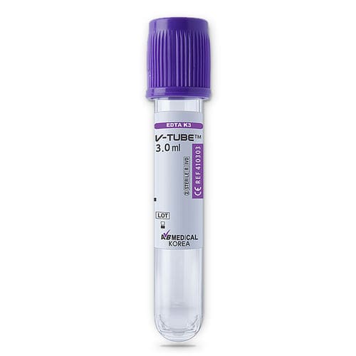 Zylinderförmiger Probenahmeröhrchen - V-TUBE™ - AB Medical, Inc. - Kunststoff / für Probennahme / K3-EDTA