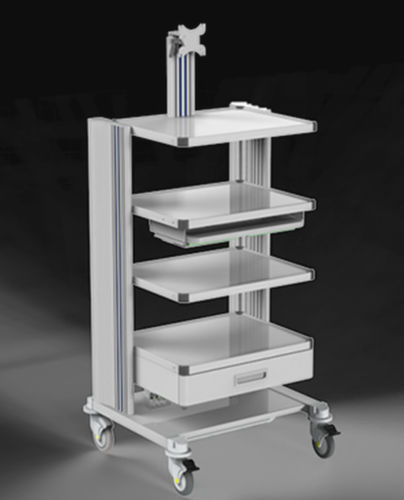 Medizinischer Wagen - ENDO - Weiko - für Endoskopie / Geräte / Aluminium