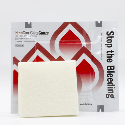 Sterile Mullkompresse - ChitoGauze® OTC XL - Tricol Biomedical - antimikrobiell / hämostatisch