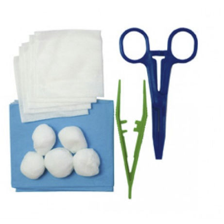 Medizinisches Set / für Verbandmaterial - Medicale Gaze - Prävention / mit Handschuh / mt feuchtem Reinigungstuch