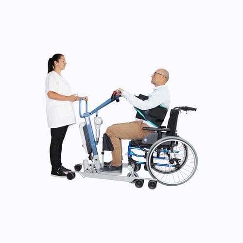 Elektrischer Patientenlifter - WAYUP XL - Nausicaa Medical - auf Rollen / Hub / Edelstahl
