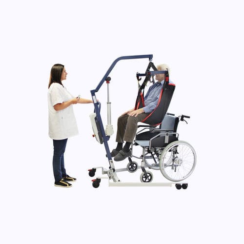 Elektrischer Patientenlifter - FLYER PLUS - Nausicaa Medical - auf Rollen / Hub / zusammenklappbar