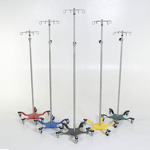 Infusionsständer auf Rollen - MCM-27 series - Mid Central Medical - 4 Haken / 2 Haken / teleskopisch