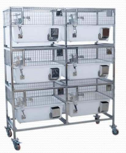 Tierkäfig für Meerschweinchen - GPINT-PP-01 - Meditech Technologies India - 6 Abteile / Polypropylen / mit 3 Regalbrettern