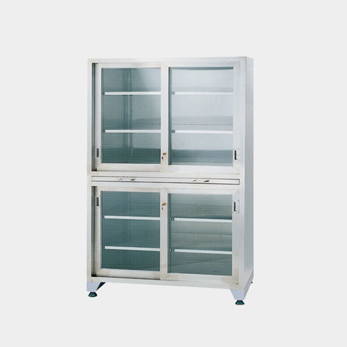 Regalschrank - EL-051 series - Elpis Medical - mit Tür / Edelstahl / grau