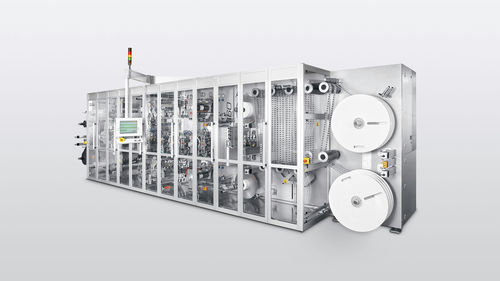 Intermittierende Verpackungsmaschine - PMT - Harro Hoefliger Verpackungsmaschinen - Folien / für die Pharmaindustrie / mit automatischer Etikettierung