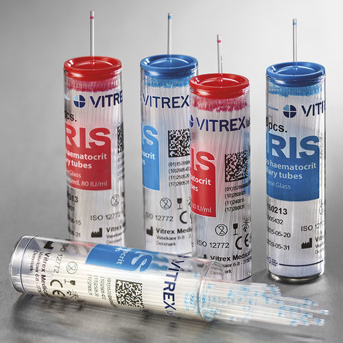 Kapillar-Probenahmeröhrchen - 160213 - Vitrex Medical A/S - für Mikrohämatokrit / zylinderförmig / Kapillarblut