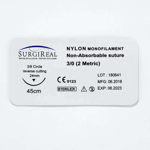 Nicht resorbierbarer Nähfaden - Nylon  - SurgiReal Products - Allgemeinchirurgie / 2 / 0