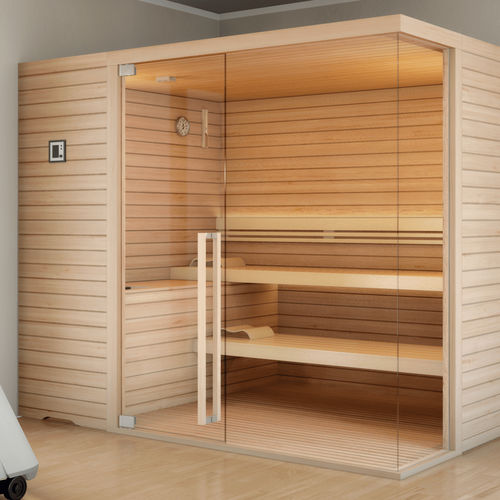 Kabine Sauna - Topclass  - Stenal - mit Saunasteinen