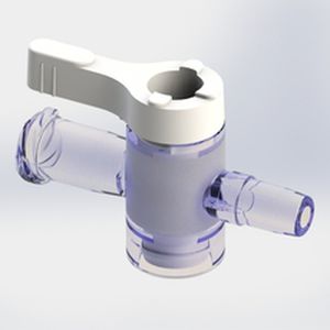 Infusionsverbinder / gerade Ausführung - 561027 - Elcam Medical Italy - mit Absperrhahn
