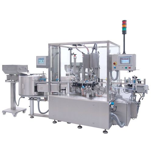 Füll- und Versiegelsystem / für die Pharmaindustrie - FLEXOFILL - OPTIMA - für Flaschen / drehbar / aseptisch