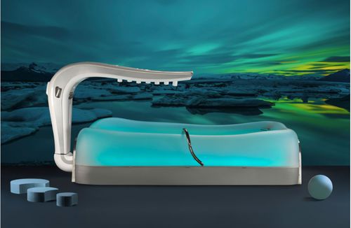 Badewanne für Wassermassage mit Vichy-Dusche - LE SIESTÉ  - Stas Doyer - mit Chromatherapie-Lampen