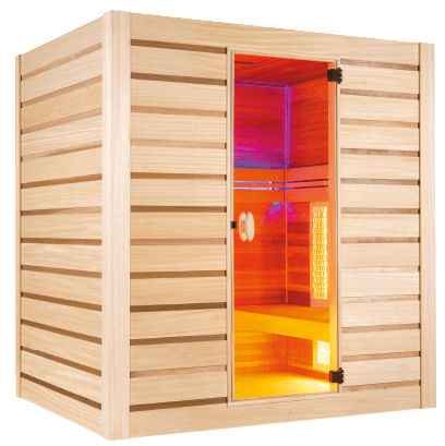 Kabine Sauna - Hybride Combi  - Holl's - mit Dampfgenerator / Infrarot