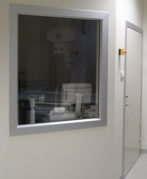 Fenster für Krankenhaus - Thermod - Strahlenschutz / stationär / aus Bleiglas
