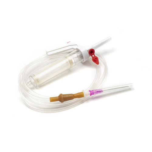Bluttransfusionsset - Shandong Wuzhou Medical Equipment - Polyvinylchlorid / mit Filter zur Vorbeugung von Partikel-Kontaminationen / mit Absperrhahn