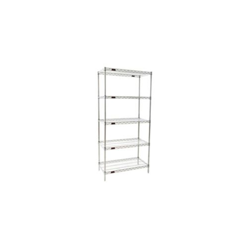 Regal / 5 Regalbretter - S5-86-2472S - CLEATECH - Edelstahl / vergittert / Schienen
