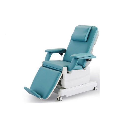 Elektrischer Blutentnahmesessel - YA-DS-D02 - Zhangjiagang Medi Medical Equipment - dreiteilig / auf Rollen / mit Fußstütze