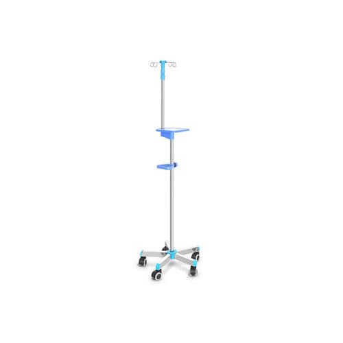 Infusionsständer auf Rollen - MK-IS08 - Zhangjiagang Medi Medical Equipment - 4 Haken / höhenverstellbarer / Edelstahl