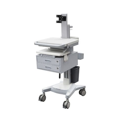 Computerwagen für Panel PC - MK-PC04 - Zhangjiagang Medi Medical Equipment - höhenverstellbar / mit Schublade