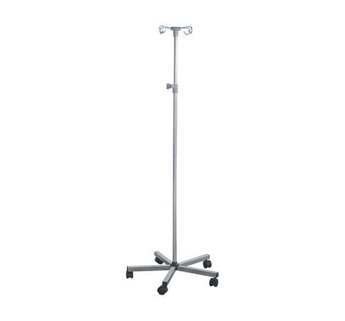 Infusionsständer auf Rollen - MK-IS02 - Zhangjiagang Medi Medical Equipment - 4 Haken / teleskopisch / Edelstahl