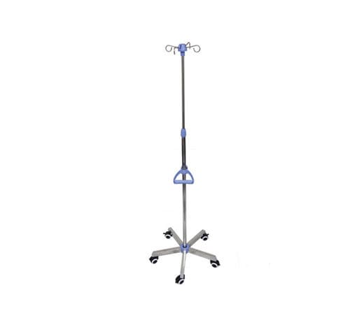 Infusionsständer auf Rollen - MK-IS03 - Zhangjiagang Medi Medical Equipment - 4 Haken / teleskopisch / Schwerlast