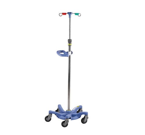 Infusionsständer auf Rollen - MK-IS04 - Zhangjiagang Medi Medical Equipment - schienenmontiert / 4 Haken / für Bett