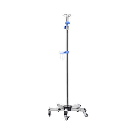 Infusionsständer / 4 Haken - MK-IS09 - Zhangjiagang Medi Medical Equipment - auf Rollen / teleskopisch / Edelstahl