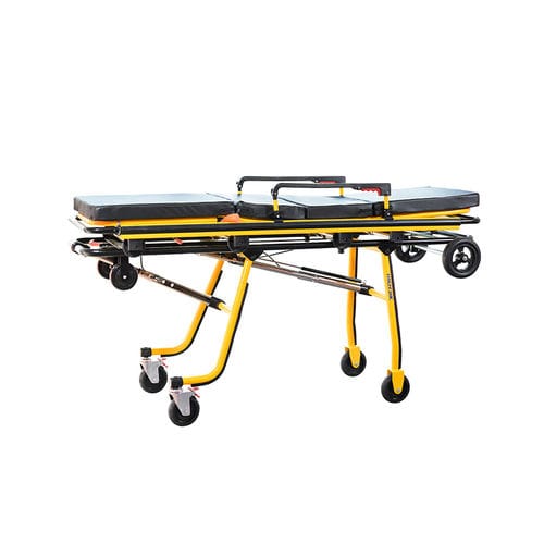 Trage für Krankenwagen - YA-AC03 - Zhangjiagang Medi Medical Equipment - zusammenklappbar / mit verstellbarer Rückenlehne / Aluminium