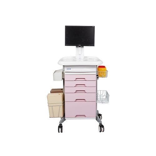 Computerwagen mit Schublade - MK-PC07 - Zhangjiagang Medi Medical Equipment