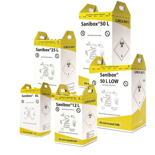 Behälter für Abfallprodukte - SANIBOX® yellow - Daniels Healthcare - Karton / sicher