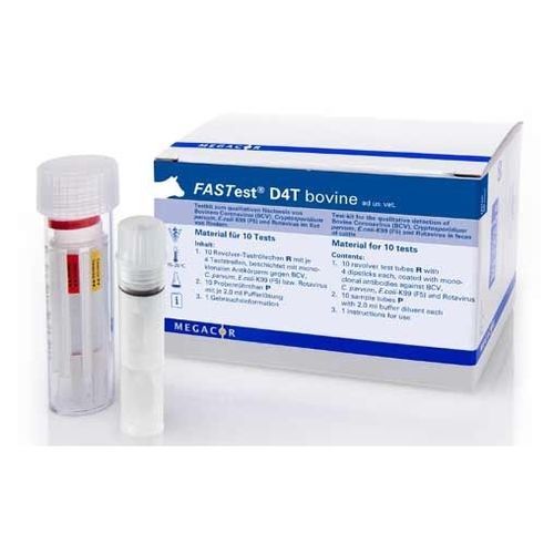 Schnelltest für Diarrhoe - FASTest® D4T - MEGACOR Diagnostik - für Veterinärmedizin / Coronavirus / Rotaviren